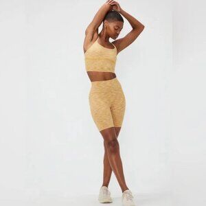 OUTDOOR VOICES Flow 7” Inseam Sunset Biker Shorts + Bra both Sz M (SOLD AS SET)